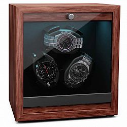 Klarstein Brienz 3, naťahovač hodiniek, 3 hodinky, 4 režimy, drevený vzhľad, modré vnútorné osvetlenie