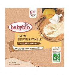 Babybio Krém vanilka krupica 4 x 85 g